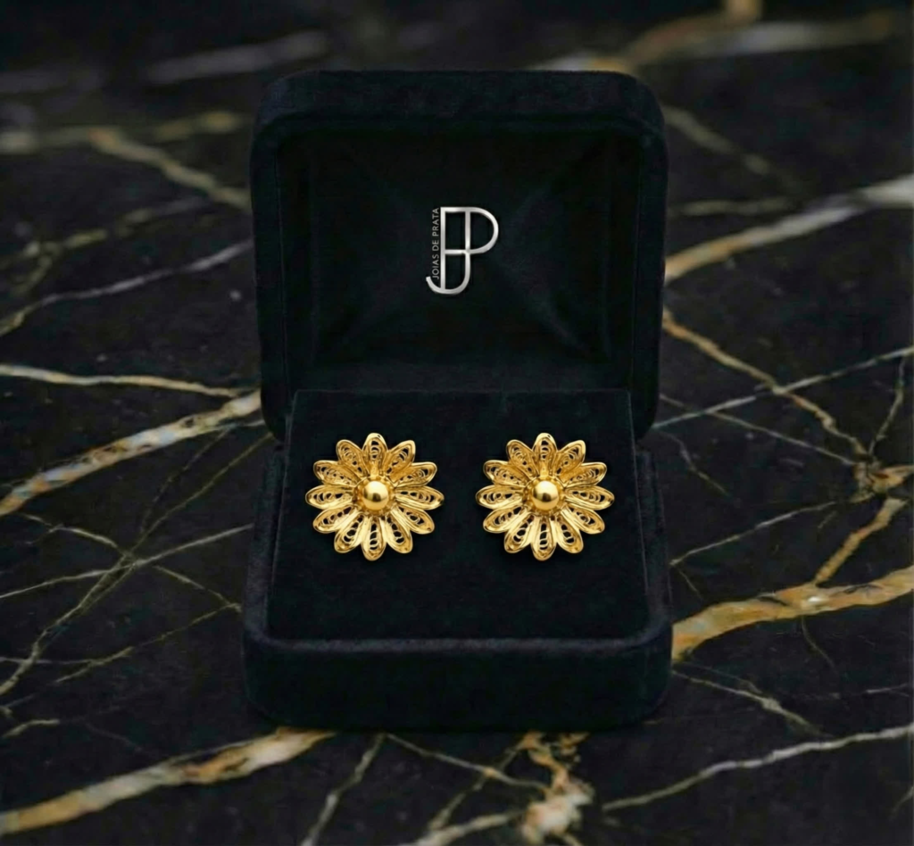 Brincos flor- Filigrana 925