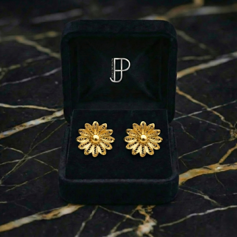 Brincos flor- Filigrana 925